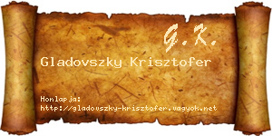 Gladovszky Krisztofer névjegykártya